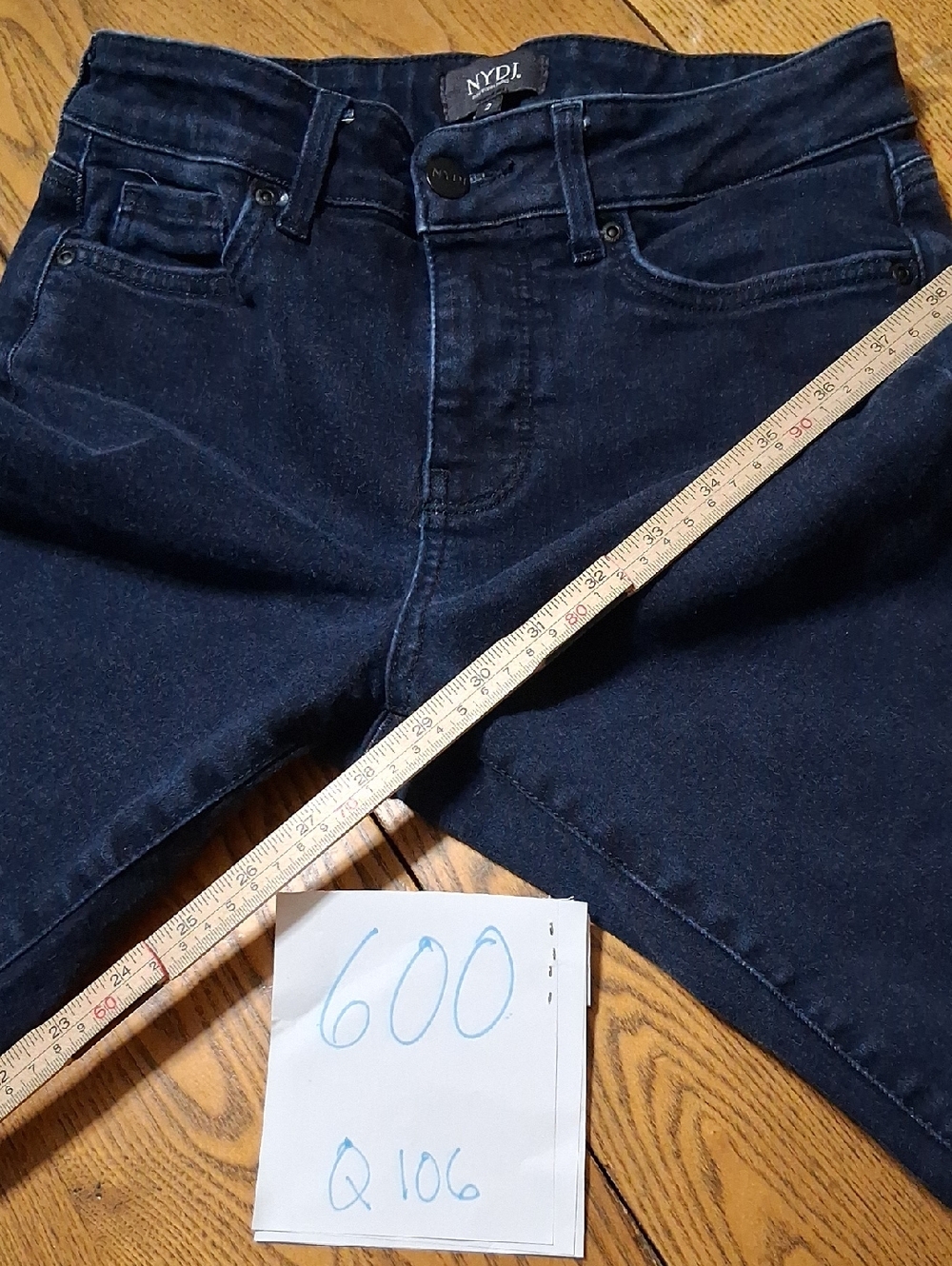 NYDJ Jeans 2 Womens BLUE Dark Wash MARILYN STRAIGHT Preowned Used Denim Pants - Picture 2 of 5